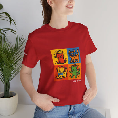 T-shirt unisex CATART - KEITH HARING - Un dipinto iconico rivisitato con i gatti