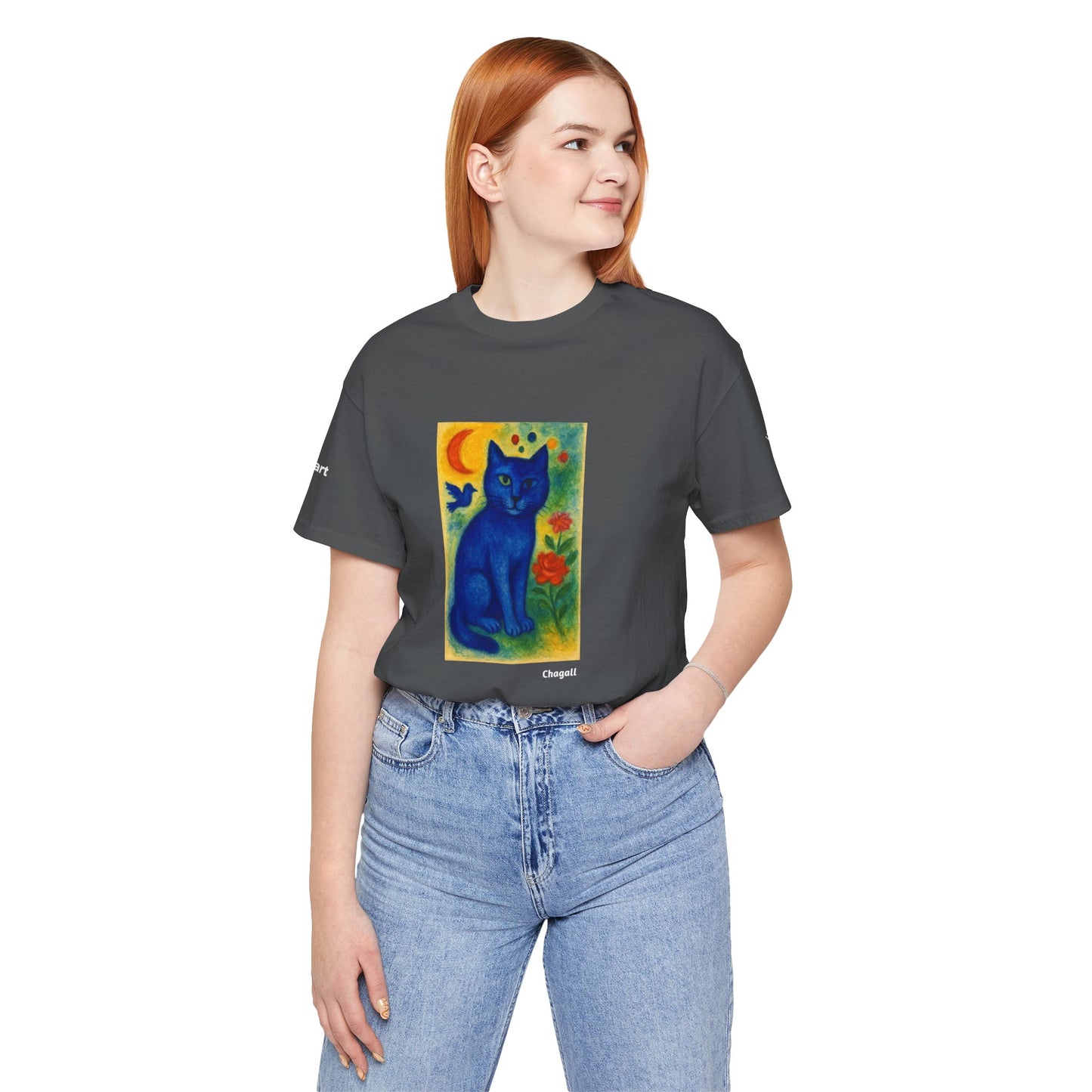 T-shirt unisex CATART - MARC CHAGALL - Un dipinto iconico rivisitato con i gatti
