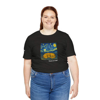Unisex T-Shirt con cane DOGART  - VAN GOGH - Un dipinto iconico rivisitato con i cani