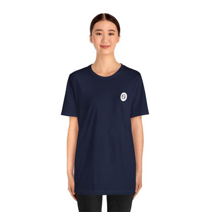 Cancro - T-shirt con segno zodiacale gotico. Grafica blu sul retro. Segno zodiacale nell'ombra.