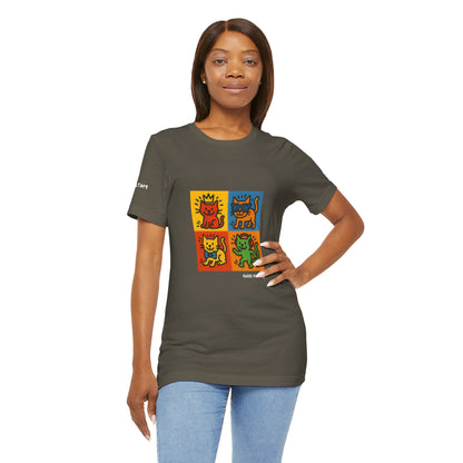 T-shirt unisex CATART - KEITH HARING - Un dipinto iconico rivisitato con i gatti