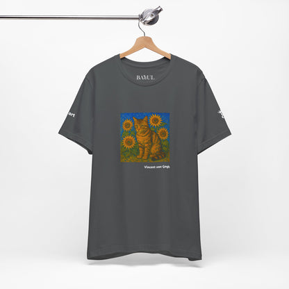 T-shirt unisex CATART - Vincent van Gogh - Un dipinto iconico rivisitato con i gatti