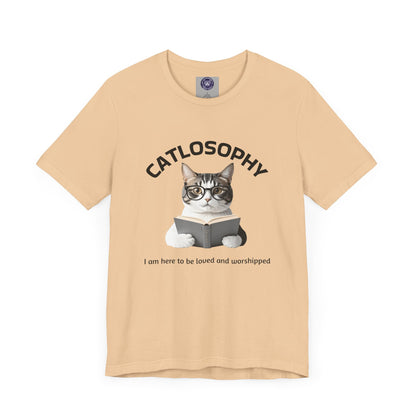 Catlosophy Unisex Jersey Short Sleeve Tee – "I am here to be loved" Design - BABUL T-Shirts