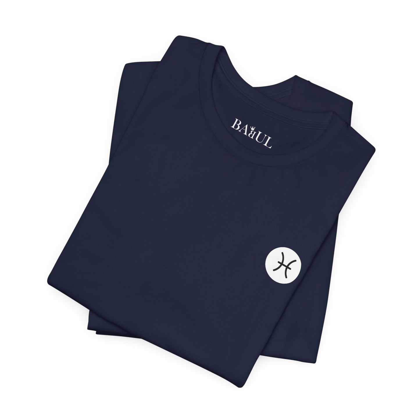 Pesci - T-shirt con lo Zodiaco Gotico. Grafica blu sul retro. Zodiaco nell'ombra.