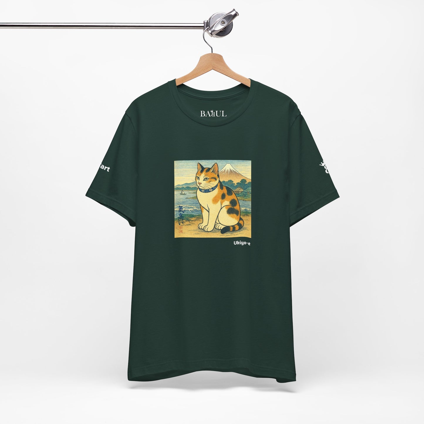 T-Shirt unisex CATART - Stile artistico giapponese UKIYO-E - Pittura iconica rivisitata con i gatti