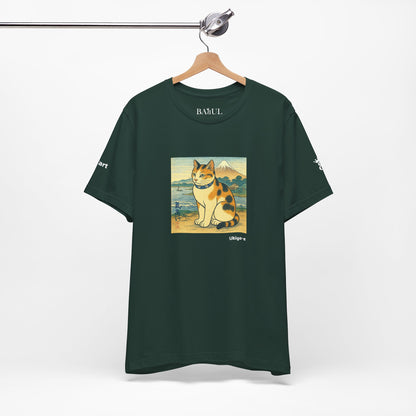 T-Shirt unisex CATART - Stile artistico giapponese UKIYO-E - Pittura iconica rivisitata con i gatti