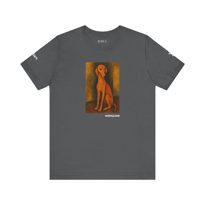 Unisex T-Shirt con cane DOGART  - MODIGLIANI - Un dipinto iconico rivisitato con i cani