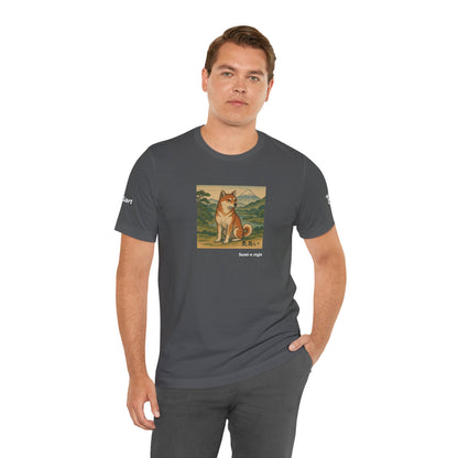 Unisex T-Shirt con cane DOGART - STILE SUMI-E - Dipinto iconico rivisitato con i cani