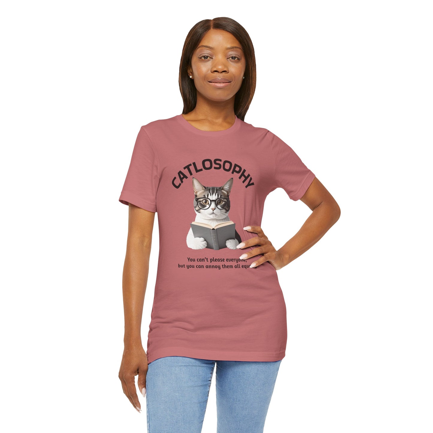 Catlosophy Unisex Jersey Maglietta a maniche corte – Design "Non puoi accontentare tutti"