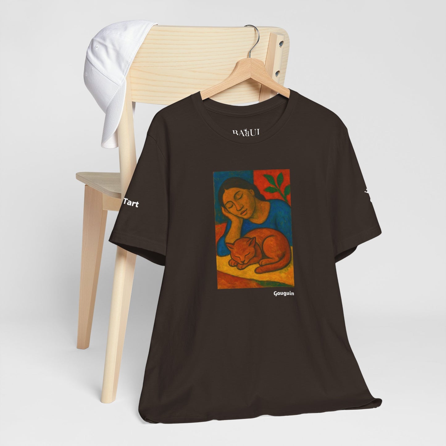 T-shirt unisex CATART - GAUGUIN - Un dipinto iconico rivisitato con i gatti