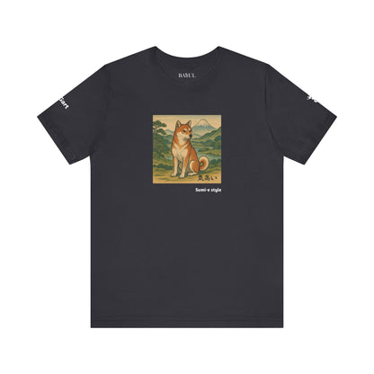 Unisex T-Shirt con cane DOGART - STILE SUMI-E - Dipinto iconico rivisitato con i cani