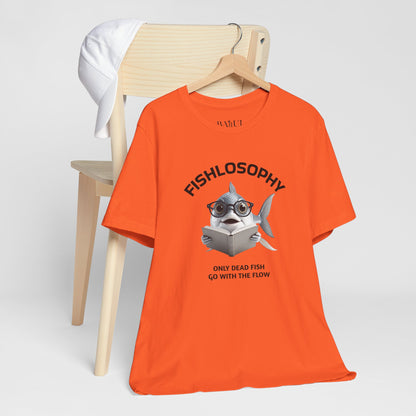 Fishlosophy Unisex Jersey Maglietta a maniche corte – Le profondità dell'oceano non sono per i deboli di cuore.