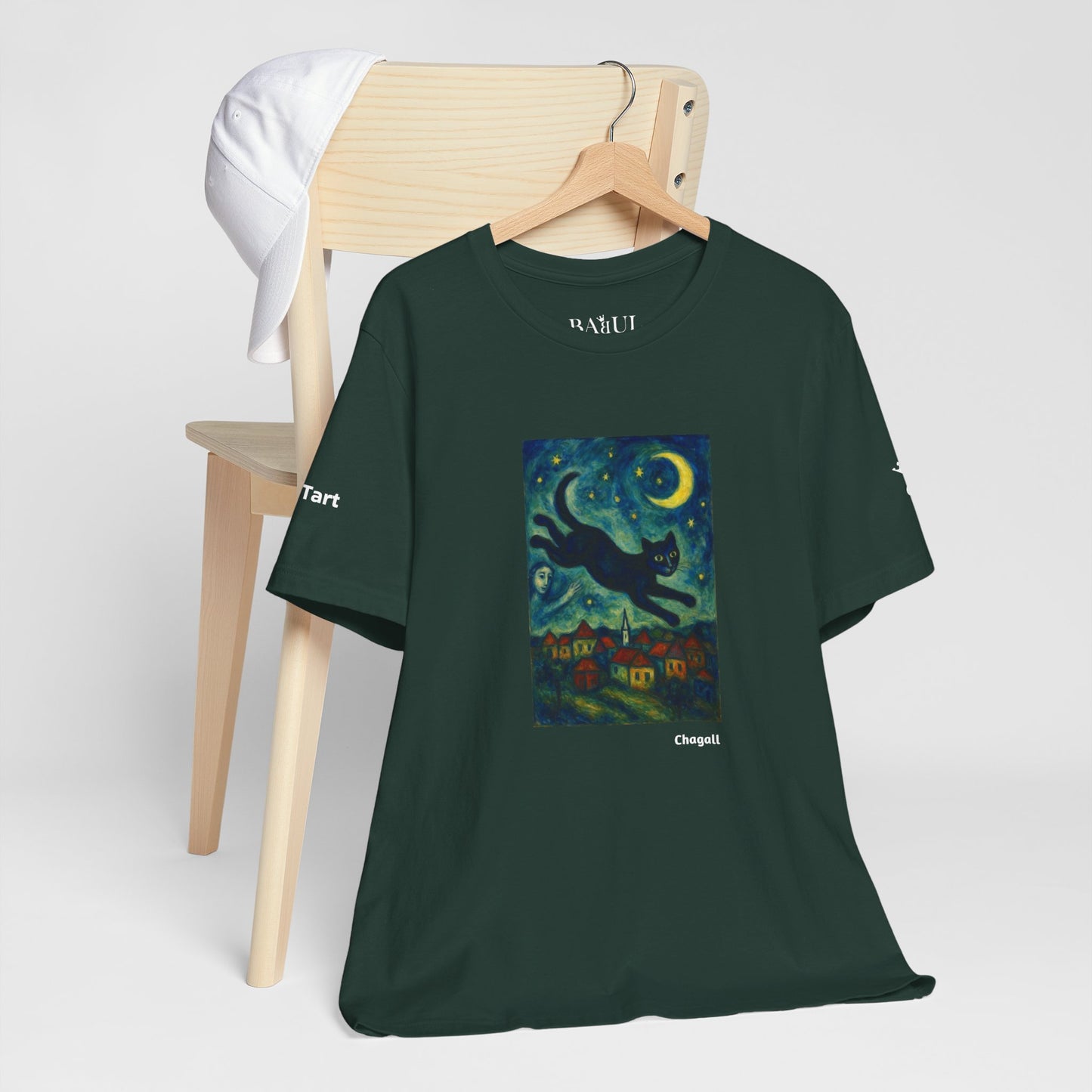 T-shirt unisex CATART - MARC CHAGALL - Un dipinto iconico rivisitato con i gatti