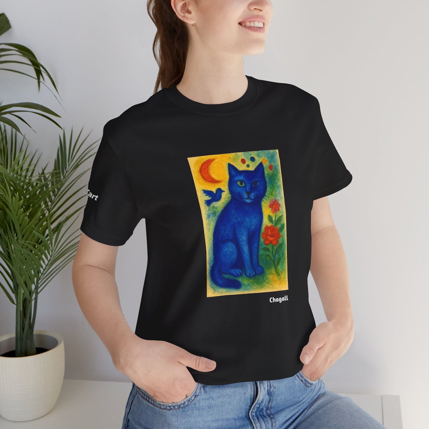 T-shirt unisex CATART - MARC CHAGALL - Un dipinto iconico rivisitato con i gatti