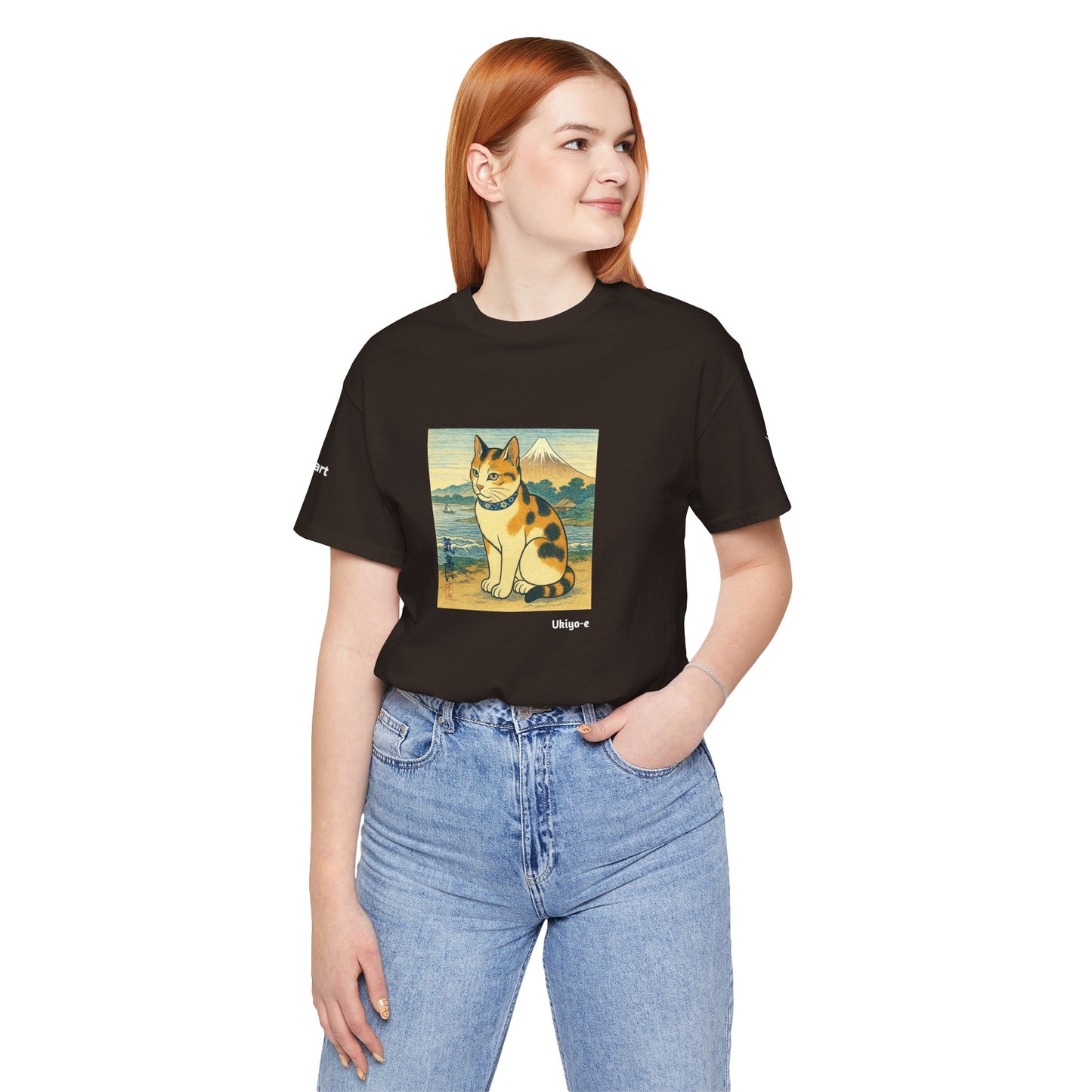 T-Shirt unisex CATART - Stile artistico giapponese UKIYO-E - Pittura iconica rivisitata con i gatti