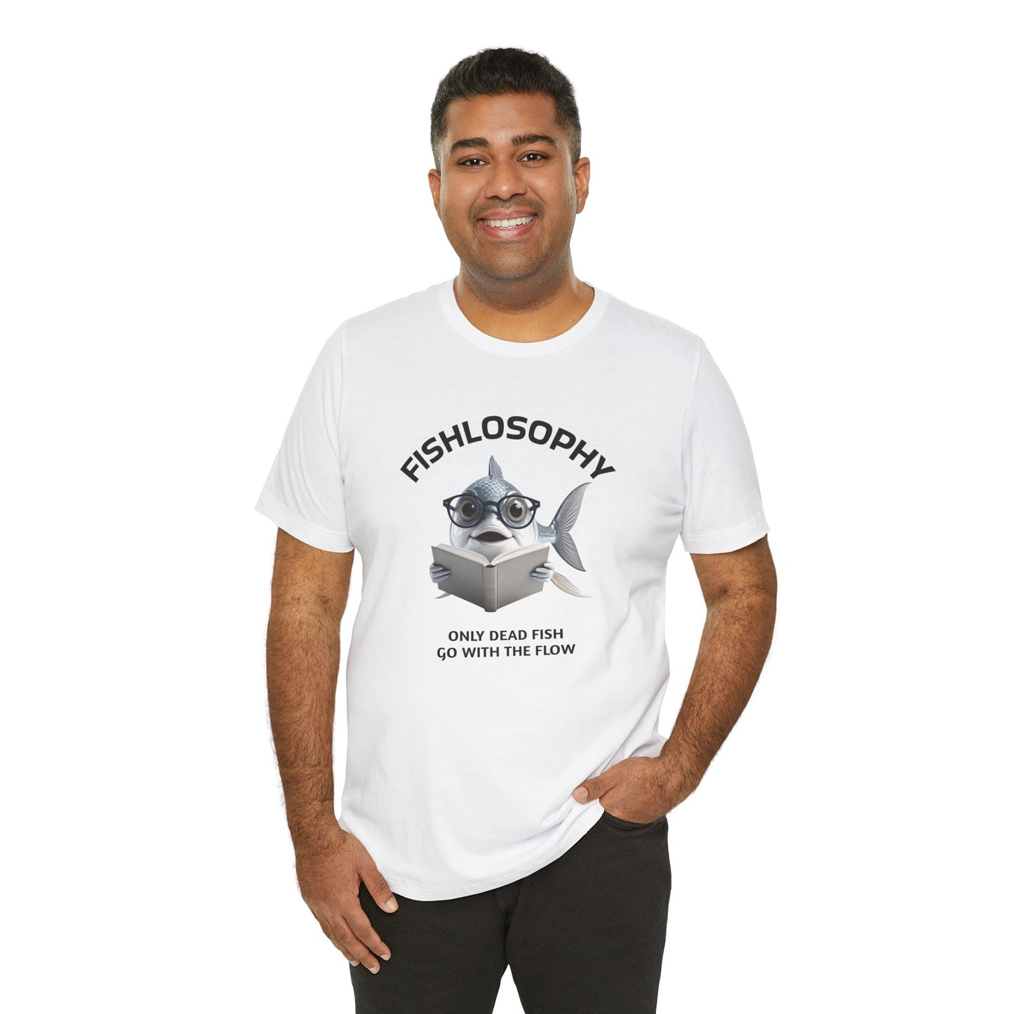 Fishlosophy Unisex Jersey Maglietta a maniche corte – Le profondità dell'oceano non sono per i deboli di cuore.