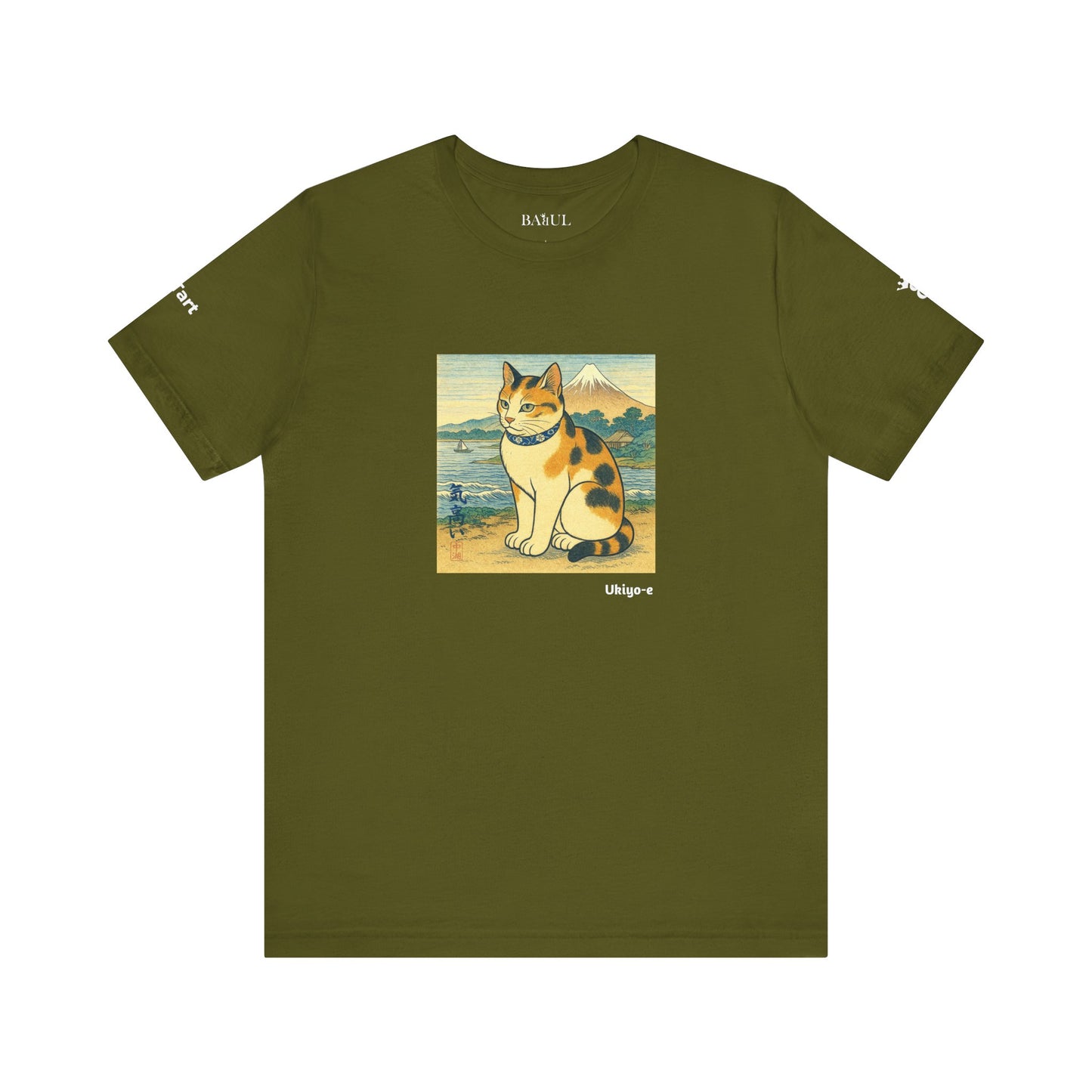 T-Shirt unisex CATART - Stile artistico giapponese UKIYO-E - Pittura iconica rivisitata con i gatti