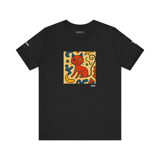 T-shirt unisex CATART - MIRO - Dipinto iconico rivisitato con i gatti