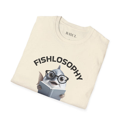 Maglietta unisex Fishlosophy - Design con vibrazioni oceaniche e domande sulla vita - La cura per tutte le malattie è l'acqua salata.