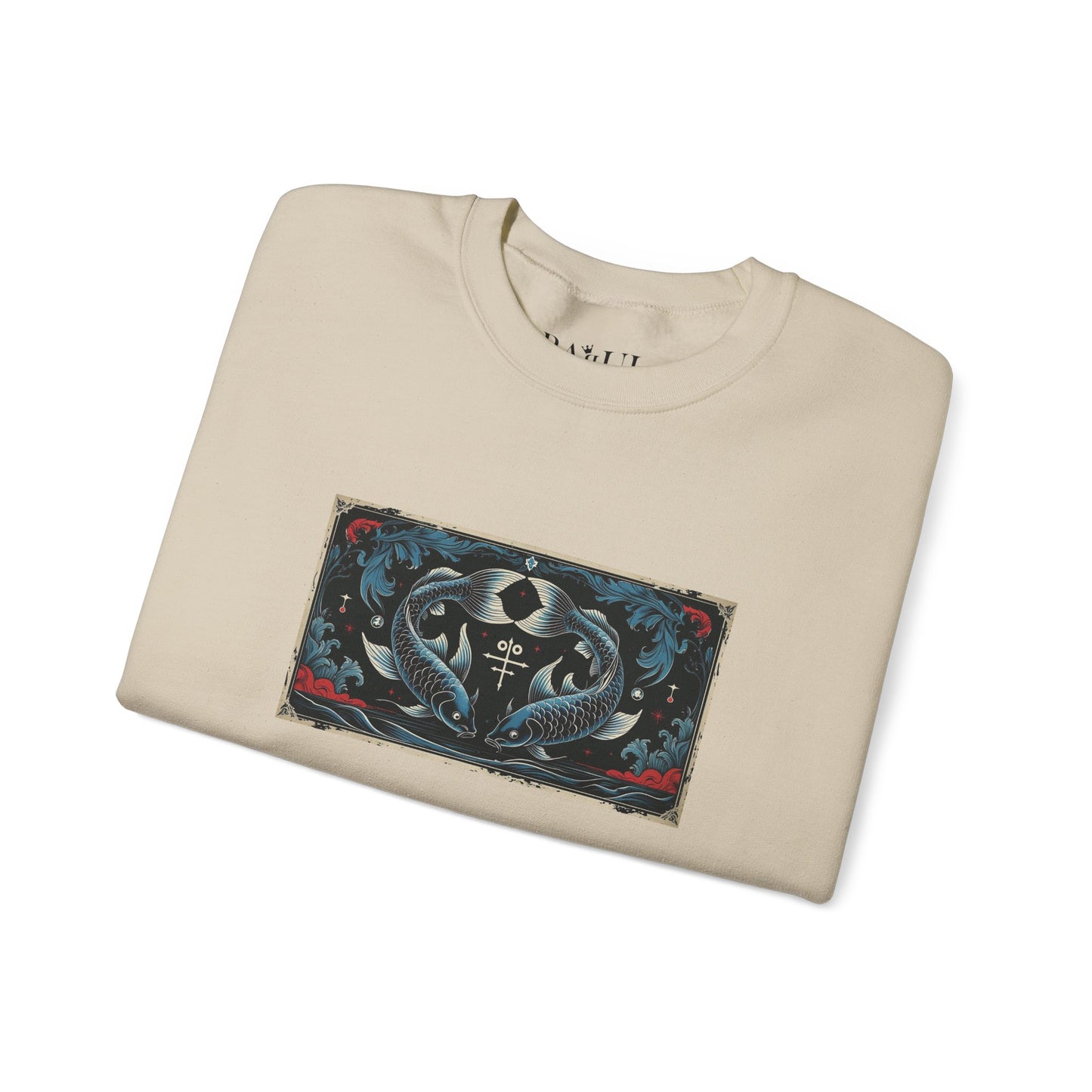 Pesci - Felpa Zodiaco Gotico, grafica in Blu
