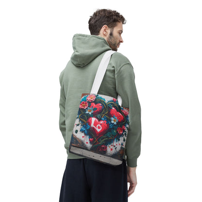 Artistic Surge - Eco-Friendly Canvas Tote Bag - HEARTS OF LOVE