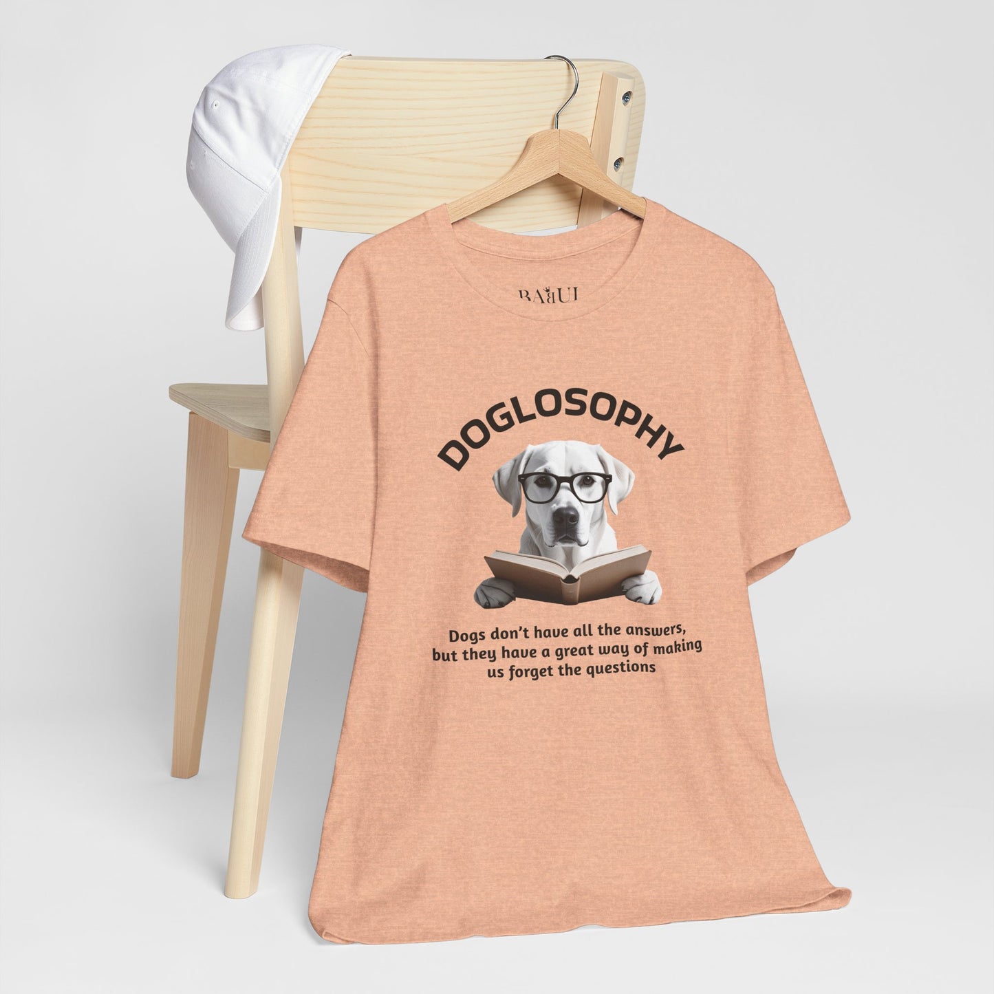 Maglietta a maniche corte unisex Doglosophy – Design "I cani non hanno tutte le risposte"