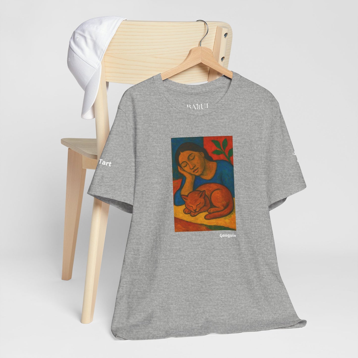T-shirt unisex CATART - GAUGUIN - Un dipinto iconico rivisitato con i gatti