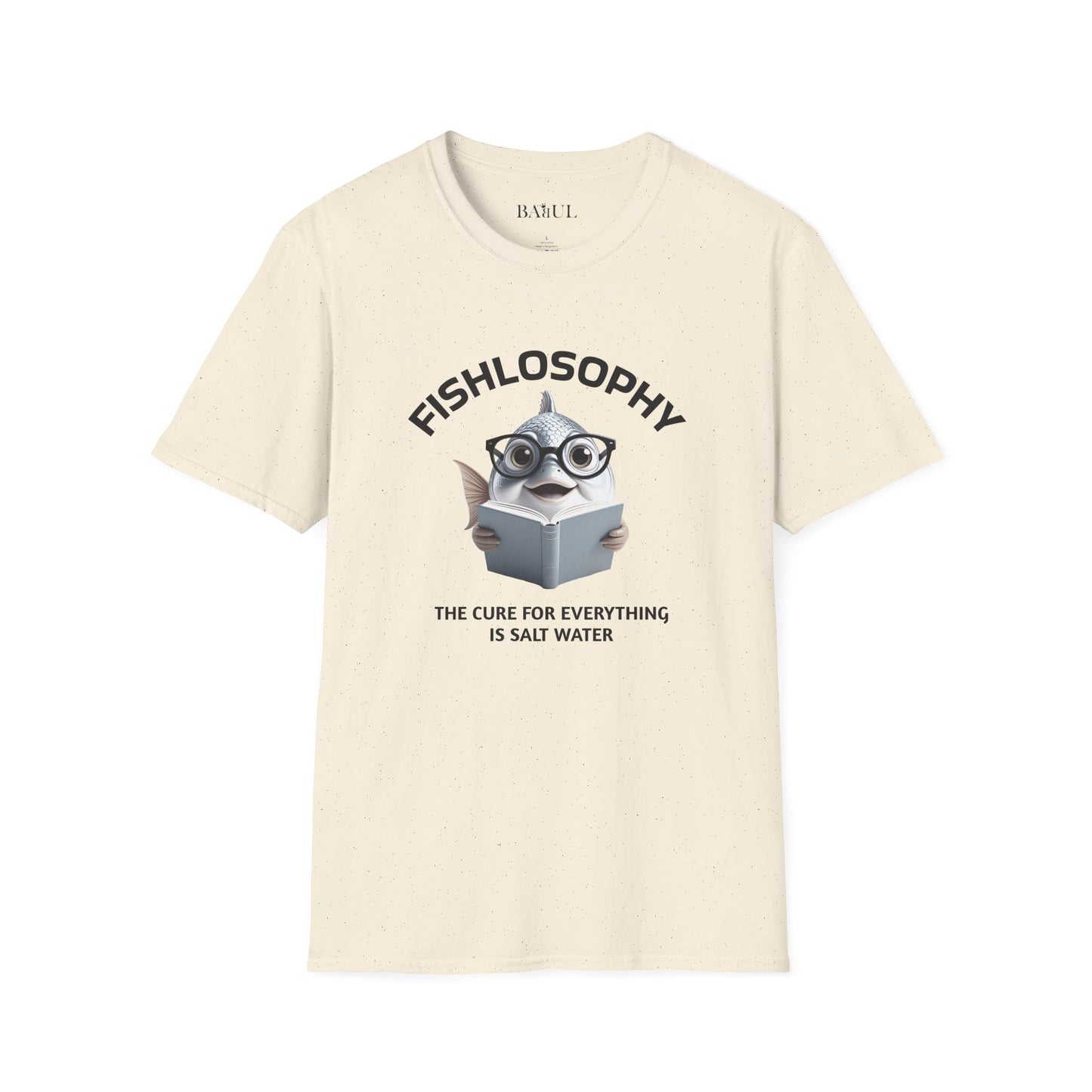 Maglietta unisex Fishlosophy - Design con vibrazioni oceaniche e domande sulla vita - La cura per tutte le malattie è l'acqua salata.