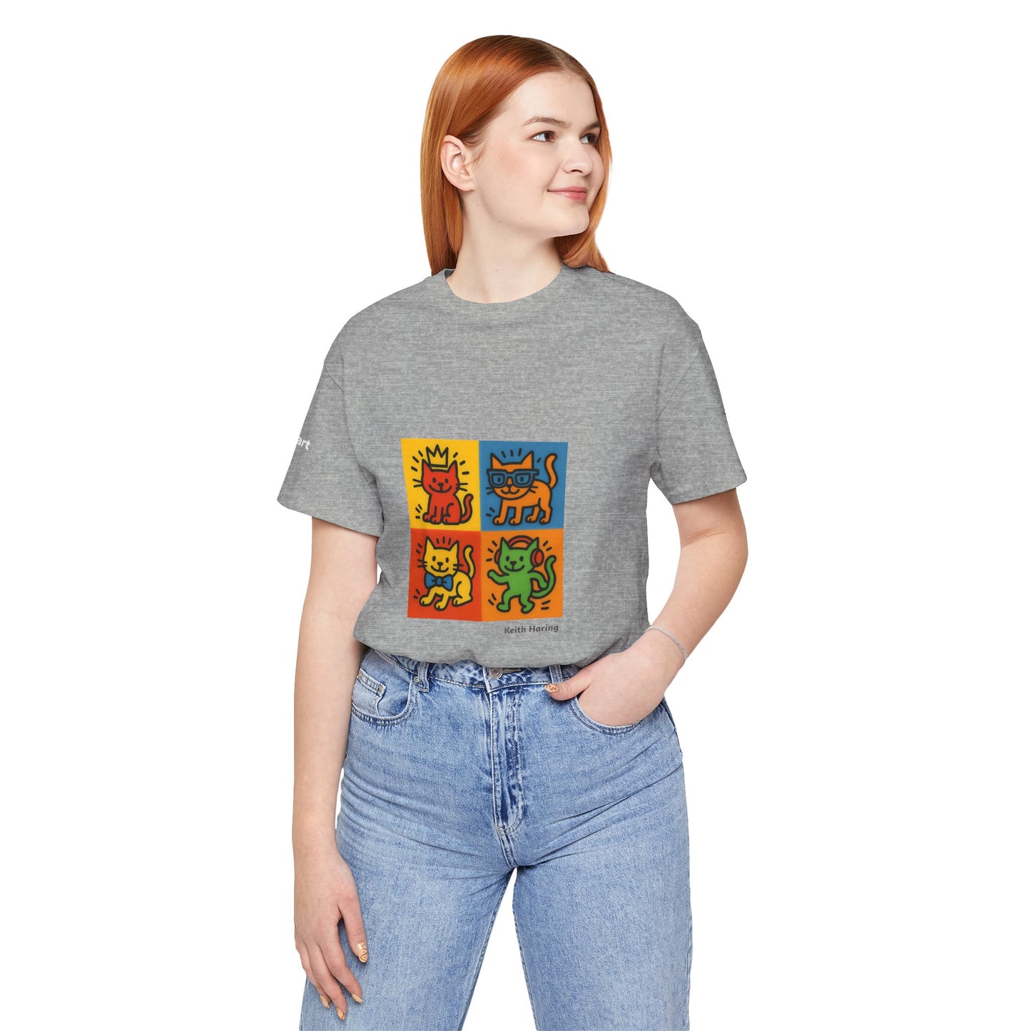 T-shirt unisex CATART - KEITH HARING - Un dipinto iconico rivisitato con i gatti