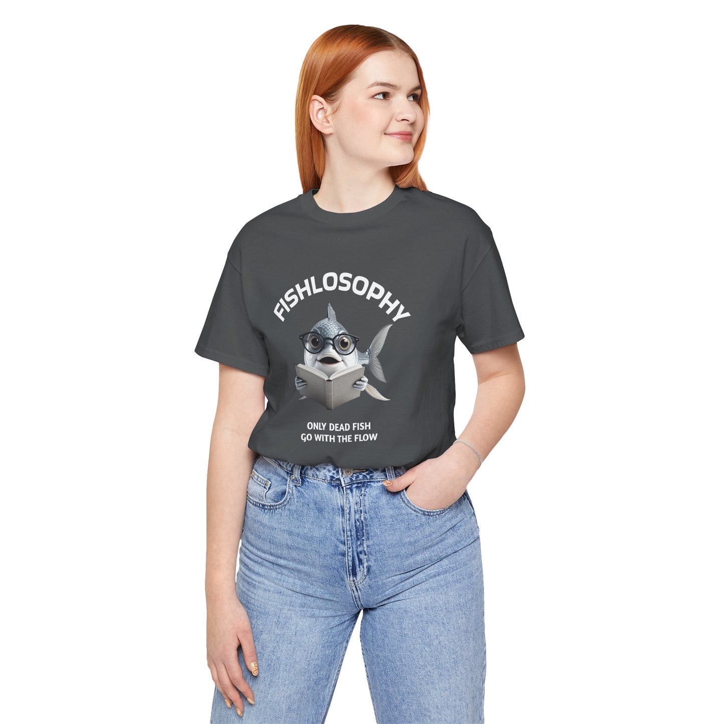Fishlosophy Unisex Jersey Maglietta a maniche corte – Le profondità dell'oceano non sono per i deboli di cuore.