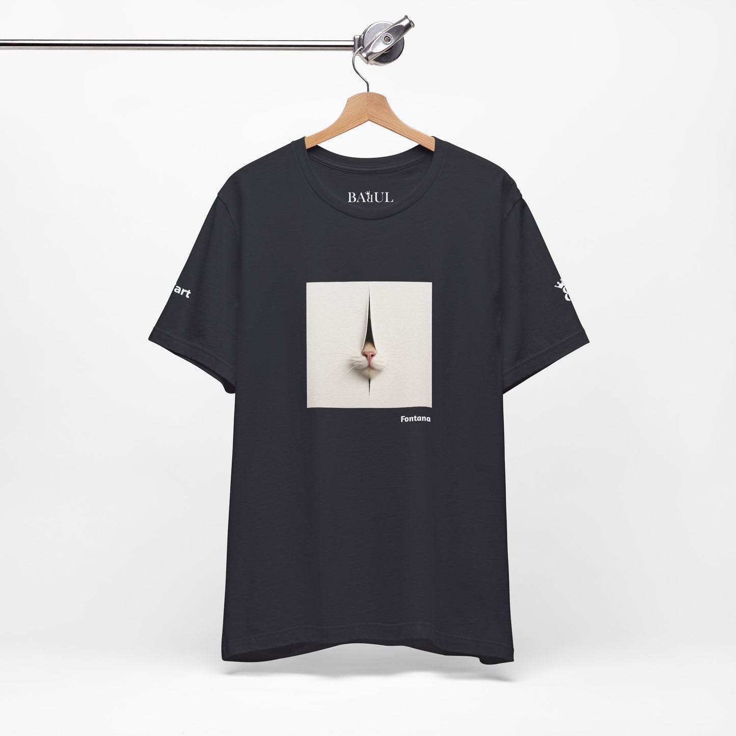 T-shirt unisex CATART - FONTANA - Un dipinto iconico rivisitato con i gatti
