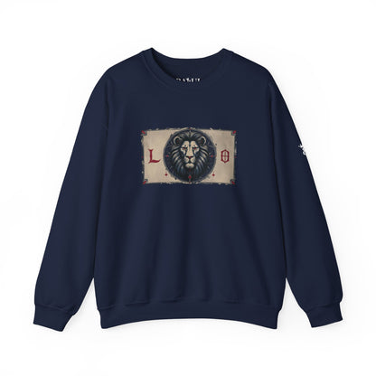 Leone - Felpa Zodiaco Gotico, grafica in Blu