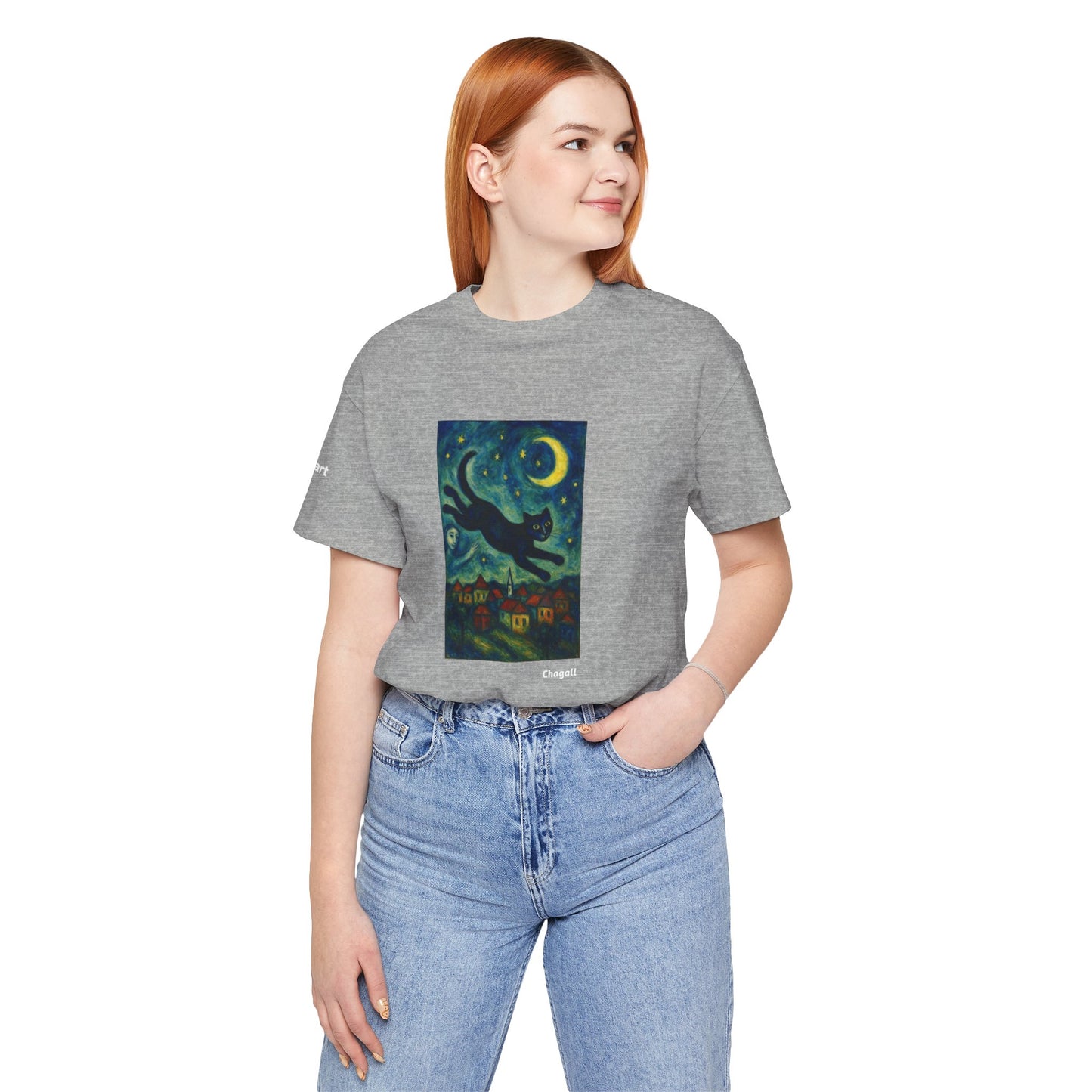 T-shirt unisex CATART - MARC CHAGALL - Un dipinto iconico rivisitato con i gatti