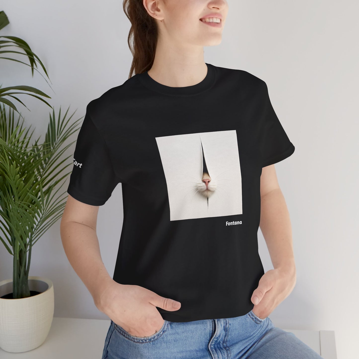 T-shirt unisex CATART - FONTANA - Un dipinto iconico rivisitato con i gatti