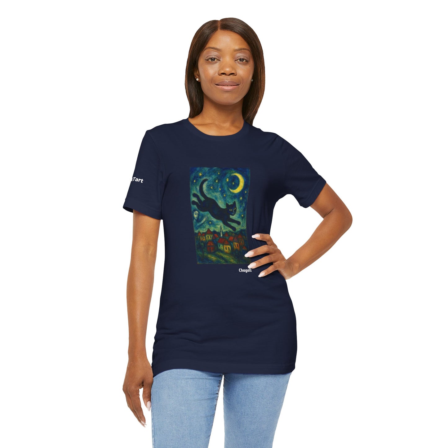 T-shirt unisex CATART - MARC CHAGALL - Un dipinto iconico rivisitato con i gatti