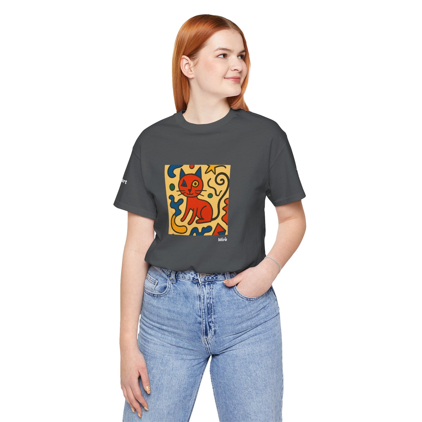 T-shirt unisex CATART - MIRO - Dipinto iconico rivisitato con i gatti