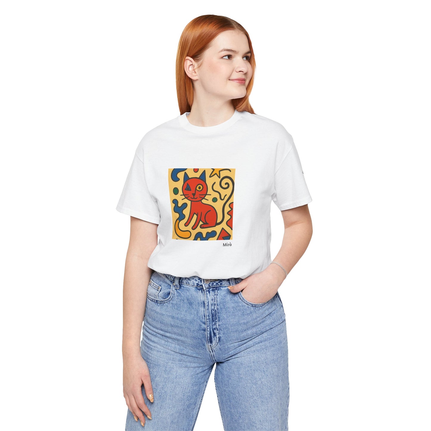 T-shirt unisex CATART - MIRO - Dipinto iconico rivisitato con i gatti