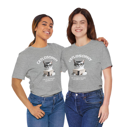 Catlosophy Unisex Jersey Maglietta a maniche corte – Design "Non ti sto ignorando, solo che non me ne frega niente"