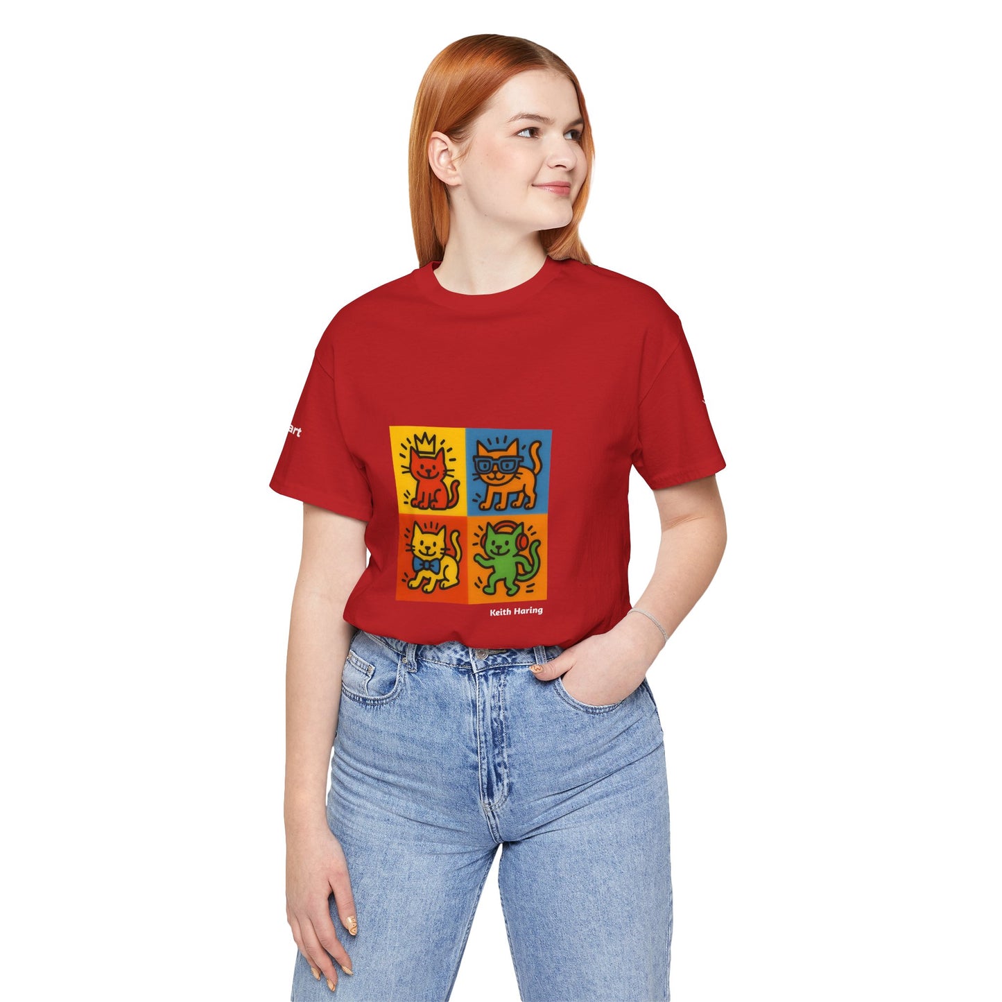 T-shirt unisex CATART - KEITH HARING - Un dipinto iconico rivisitato con i gatti