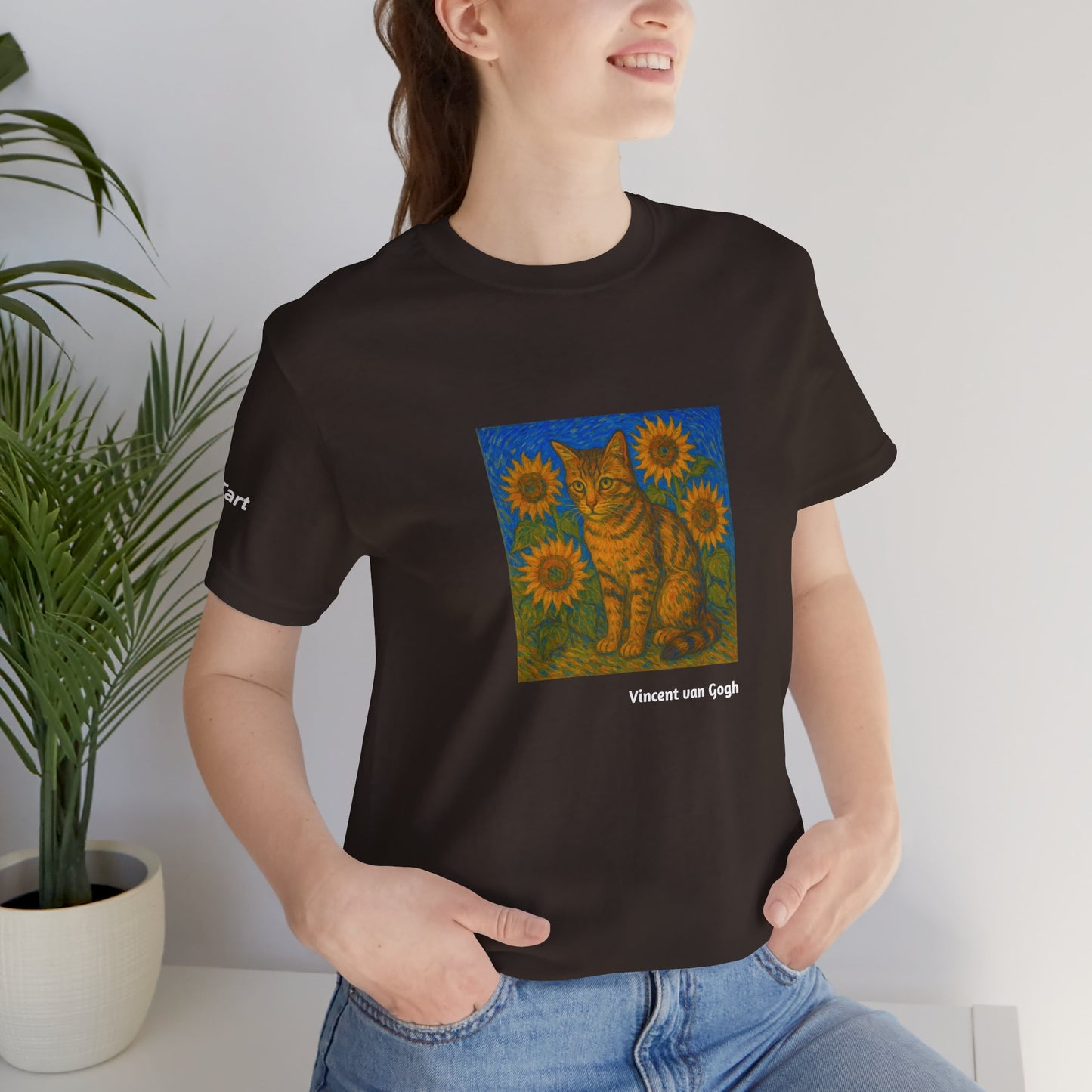 T-shirt unisex CATART - Vincent van Gogh - Un dipinto iconico rivisitato con i gatti