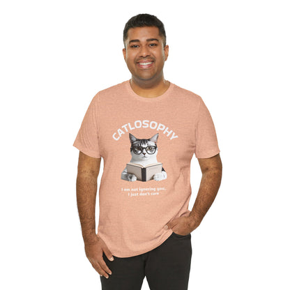 Catlosophy Unisex Jersey Maglietta a maniche corte – Design "Non ti sto ignorando, solo che non me ne frega niente"