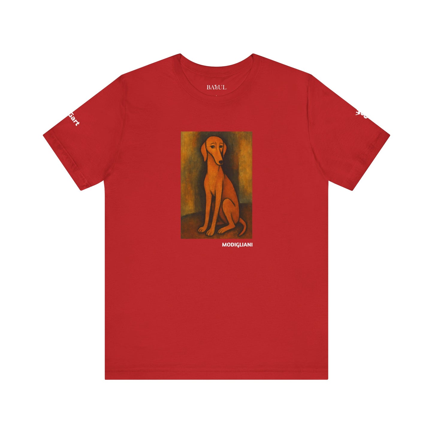 Unisex T-Shirt con cane DOGART  - MODIGLIANI - Un dipinto iconico rivisitato con i cani