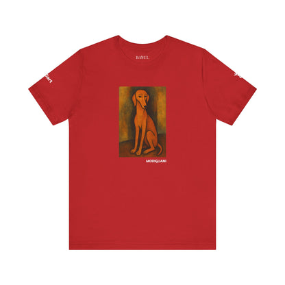 Unisex T-Shirt con cane DOGART  - MODIGLIANI - Un dipinto iconico rivisitato con i cani