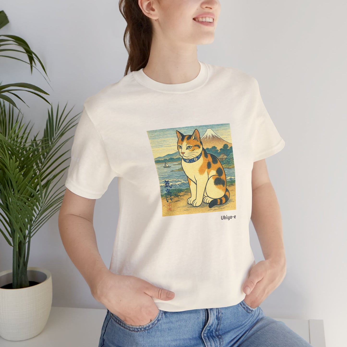 T-Shirt unisex CATART - Stile artistico giapponese UKIYO-E - Pittura iconica rivisitata con i gatti