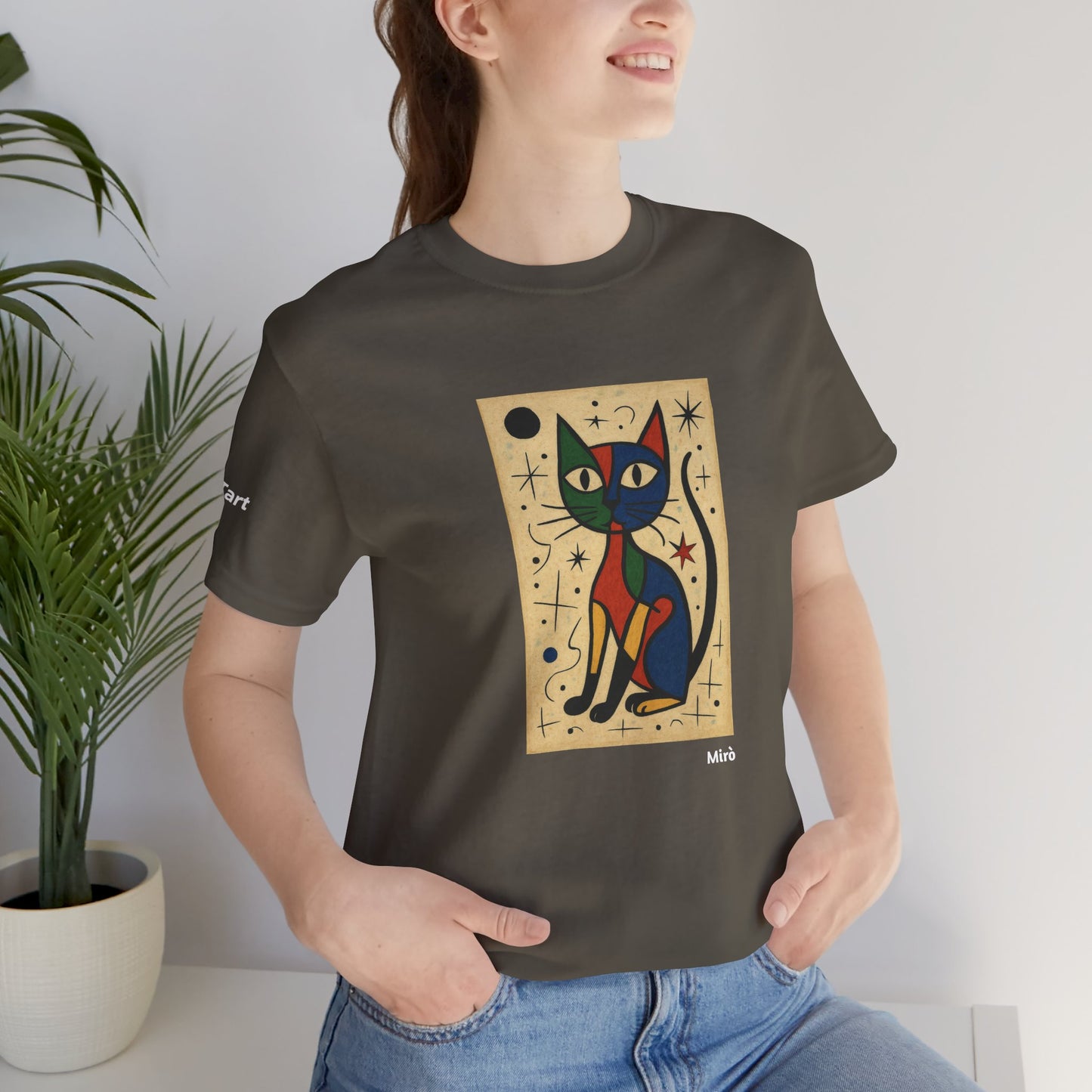 T-shirt unisex CATART - MIRO - Dipinto iconico rivisitato con i gatti