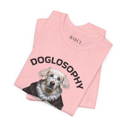 Maglietta a maniche corte unisex Doglosophy – Design "I cani sono come gli umani ma senza difetti"