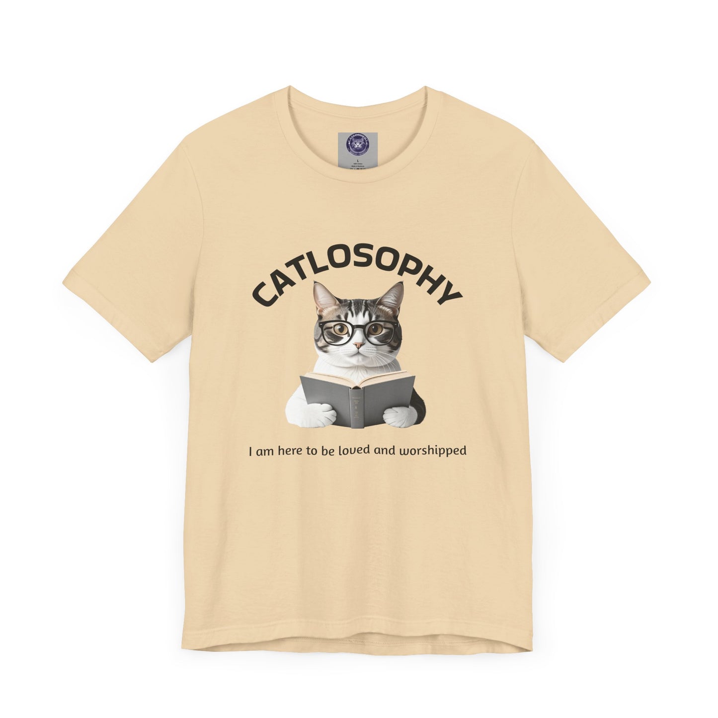 Catlosophy Unisex Jersey Short Sleeve Tee – "I am here to be loved" Design - BABUL T-Shirts
