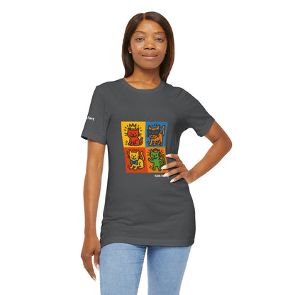 T-shirt unisex CATART - KEITH HARING - Un dipinto iconico rivisitato con i gatti