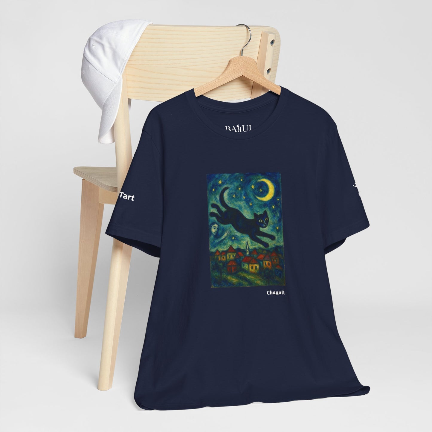 T-shirt unisex CATART - MARC CHAGALL - Un dipinto iconico rivisitato con i gatti