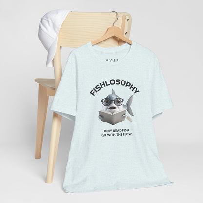 Fishlosophy Unisex Jersey Maglietta a maniche corte – Le profondità dell'oceano non sono per i deboli di cuore.
